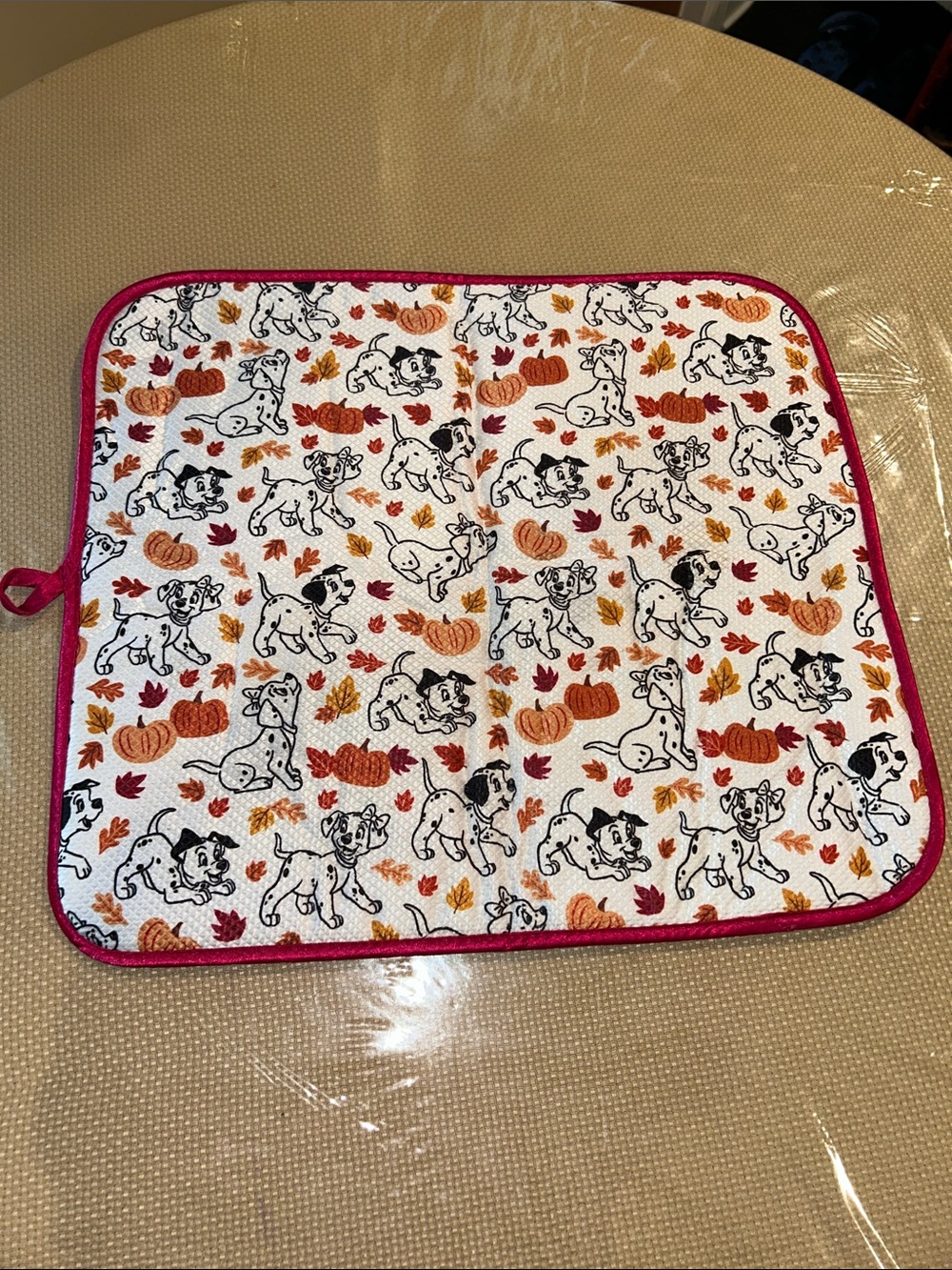 101 Dalmatians Pumpkin & Leaf Print Dish Drying Mat